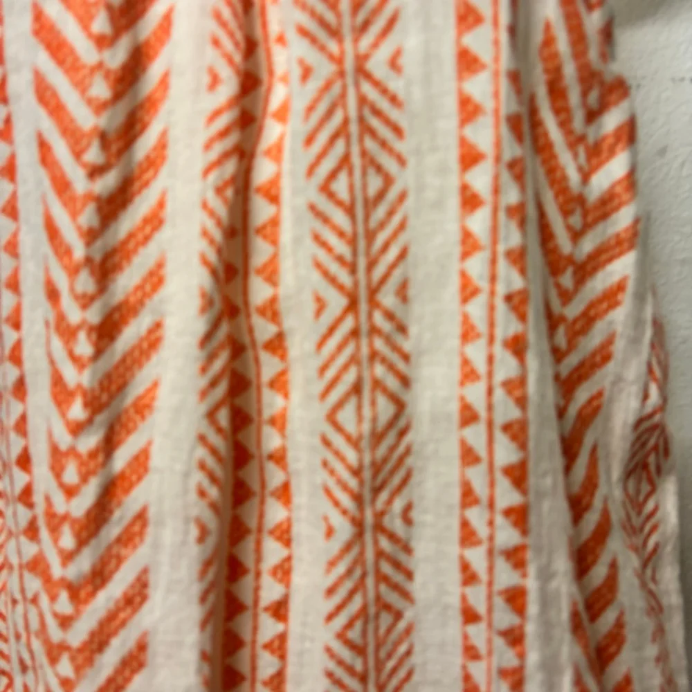 Made in Italy Bellambra Linen Halter Dress L Aztec design, vacation dress - Picture 2 of 8